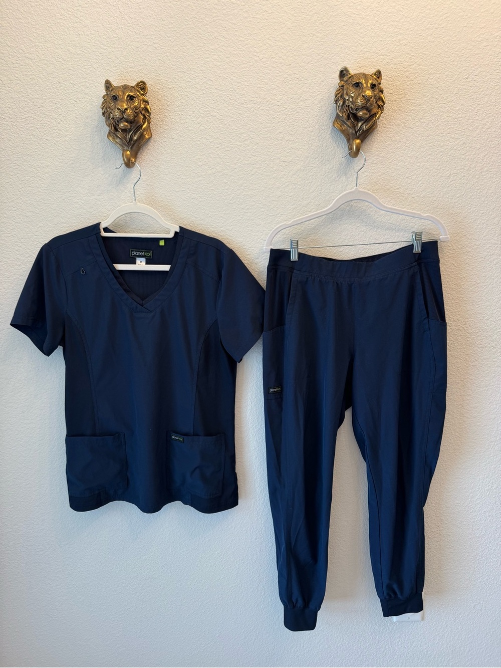 koi Women’s Navy Two-Piece Scrub Top & Jogger Pants